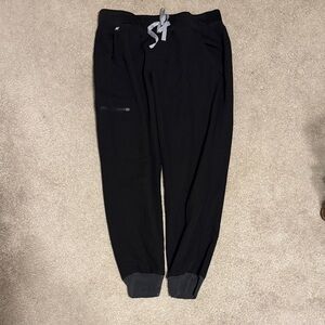 Figs Black Joggers with Gray Accents